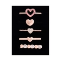Detail of five rose gold heart-shaped charms and pins for silicone watch straps - D3019 Heart Set 9