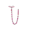 Detail der S925 Silber Kettenohrringe mit lila Zirkonia-Steinen im Wassertropfen - Magenta Silberstil(JQH0319-SS-2-SI)