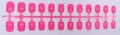 Macro view of 24pcs bright pink glossy square round press-on nails for children - Glossy Pink (DFYL-15)