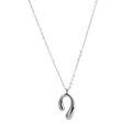 Minimalistische gepolijste zilveren hoefijzer U-vormige hanger met fijne kruisvormige ketting - Ketting (Zilver)