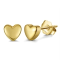 Polished S925 sterling silver gold-plated heart-shaped hoop earrings for women - Gold Heart Style (APE43-14K)