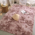Plush pink tie-dye shaggy rug for cozy bedroom decor on wooden floor setting - 40*60cm / Gradient Pink Purple Shaggy