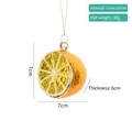 Yellow lemon glass slice Christmas ornament with glitter finish and 7cm dimensions - Lemon Ornament