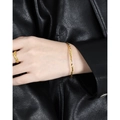 Lava texture gold bangle and irregular ring set in a minimalist S925 sterling silver style - 925 Silver / 18K Gold