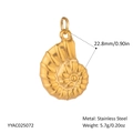 Golden stainless steel nautilus shell charm pendant with detailed measurements and weight - Gold Stainless Steel Nautilus Style (YYAC025122)