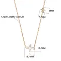 Detailed size chart of rose gold titanium necklace with shell airplane pendants - N1030-Double Airplane