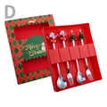 4-piece Christmas cutlery set with Santa and tree motifs in festive gift box packaging - Color Box 4-Piece Set D