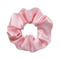 Pink satin hair scrunchie with a soft glossy texture and elegant minimalist design - Light Pink