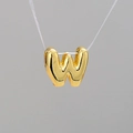 Polished gold balloon style letter W pendant for DIY necklaces and jewelry making - Letter W