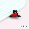 Black hair claw clip with a 4.5cm red heart design for cute minimalist hair styling - 4.5cm Small Heart Hair Claw