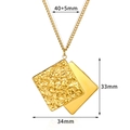 Collar geométrico dorado con colgante cuadrado texturizado y cadena de 40+5mm de largo - Cuadrado de Doble Capa (Texturizado y Liso) (N06940) / Cadena 40+5cm Colgante 33x34mm / Dorado