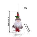 Gnomo di Natale in peluche da appendere con cappello a scacchi rossi e grigi - Stile Babbo Natale (S3-21)