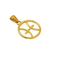 Pendentif signe astrologique Poissons en acier inoxydable doré pour hommes et femmes - Poissons - Pendentif Simple