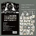 Waterproof butterfly sticker set with 30 pieces of black ink sketch designs for scrapbooking - XCC019 Ink Butterfly - 30 Sheets/Pack