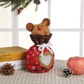 Christmas reindeer drawstring gift bag with transparent heart window and plush ornament - Heart Reindeer