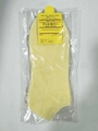 Light yellow cotton low-cut socks for women shown in transparent OPP packaging - One Size / Beige