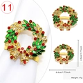 Macro view of Christmas wreath napkin ring with dimensions 1.73x1.77 inch and 17g weight - Wreath Bell Style 11