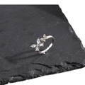 Silver wrap ring with sparkling zircon butterflies on elegant dark stone background - Dynamic Double Butterfly Style - Silver
