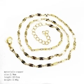 Detail view of 2.9mm wide gold copper chain necklace with 45+5cm length specifications - Flat Link Chain