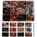 Set de 12 compartiments de paillettes métalliques dorées et argentées, 5g par grille - Boîte 31 5mm