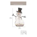 Lighted Christmas snowman decoration with 40 warm LED lights, size 58x82cm - Small Lighted Flocking Iron Snowman (40 LEDs)