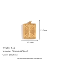Square starburst starfish pendant made of 18K gold plated stainless steel - Holy Light Pendant