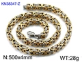 Collana a catena box in acciaio inossidabile bicolore oro e argento, 500x4mm - 18cm / 4mm Tono Oro Argento