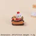 Gattino natalizio in resina con slitta per decorazioni e fai-da-te, misura 29x31mm - Treno di Natale 3D-Slitta del Coniglio