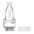 Applicateur de cuir chevelu transparent avec échelle de 10ml et billes de massage - 9-Aiguilles Grande Capacité 10ml / Transparent