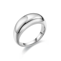 Minimalist silver dome ring in polished titanium steel with a sleek teardrop design - US 6 / Silver