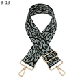 Macro detail of adjustable leopard print bag strap with polished gold-tone metal hooks - B-13 Blue & Green Leopard Back