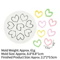 8-cavity heart shaped silicone mold for chocolate with detailed size dimensions - 1# Heart B827 / Gray