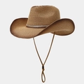 Detail eines Westernhutes mit Farbverlauf, Strassband und verstellbarer Kordel für Damen - Khaki