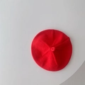 Vibrant red knitted beret for infants featuring a classic round silhouette and texture - 45-48cm (6 Months-3 Years) / Red