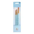 3-piece round tip artist brush set with blue handles and orange bristles for painting - Blue Pointed HB813LS / Blue