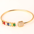 Verstelbare gouden armband met kleurrijke regenboogstenen en schitterende zirkonia's - Regenboog Zirkoon Stijl 2