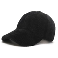 Cappellino da baseball nero in finto cashmere con texture a righe verticali invernali - L (58-60cm) / Nero
