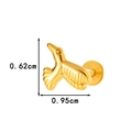 Titanium G23 gold bird piercing stud measuring 0.62cm high and 0.95cm wide - Gold Hummingbird Style (T2524-5#金)