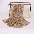 Elegante foulard leggero in chiffon con classica stampa leopardata su supporto oro - XQ295 3# Cachi Leopardo