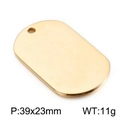 Golden rectangular stainless steel military dog tag pendant, size 39x23mm and 11g weight - Polished 39*23mm / Gold