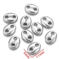 Silberne Edelstahl 11mm Kaffeebohnen Glieder für die DIY Schmuckherstellung - Groß (8mmx11mm) / Stahlfarbe
