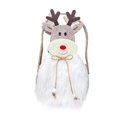 Weihnachts-Geschenkbeutel mit Rentier-Motiv, Kunstfell und braunem Filz für Dekoration - Elch-Stil / Einzelstück
