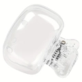 Compact clear acrylic hair claw clip with durable metal spring and glossy finish - Clear