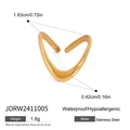 Goldener Earcuff aus Edelstahl, wasserfest und hypoallergen für empfindliche Ohren - Minimalistischer V-Form Glatter Stil (JDRW2411005) / Gold