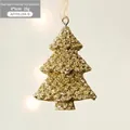 Pendaglio ad ali d'angelo in resina oro champagne con glitter oro rosa, decoro 4x6cm - Albero di Natale Dorato