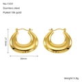 Diagramme de taille des boucles d'oreilles C en acier inoxydable plaqué or 18 carats - 27.5mm Croissant Forme C (ZE1559G) / Doré