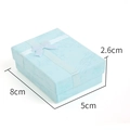 Light blue jewelry gift box with marble texture, white ribbon bow, size 8x5x2.6cm - 5*8cm / Sky Blue
