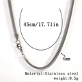 Silver 4mm stainless steel flat snake chain necklace with 45cm length and lobster clasp - 4.0mm Flat Snake Chain - Silver