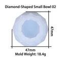 Rhombus-Silikonform für DIY-Schalen mit 47 mm Abmessungen und Gewichtsangaben im Detail - Rauten Schüssel Form 02