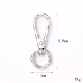 Silver zinc alloy lobster swivel clasp with 5.1cm length and 2cm width specifications - Double-Ended Spring Ring Plate Buckle / Silver